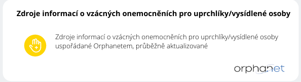 Zdroje informací o vzácných onemocněních pro uprchlíky/vysídlené osoby